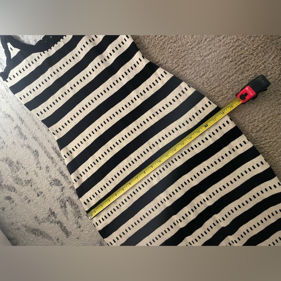 Lalavon🖤🤎 Black and cream tan Striped Knit Maxi midi Dress NWOT - Picture 9 of 15